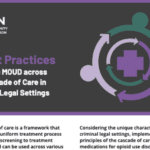 Promotion for JCOIN's 7 best practices for using MOUD across the Cascade of Care in criminal legal settings